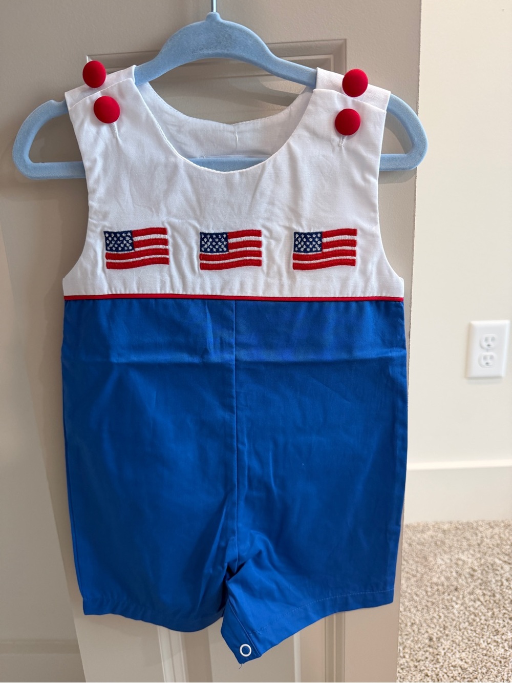 Patriotic White & Blue Kids Romper